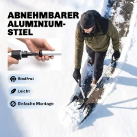 Outsunny Sneeuwschuiver 45 cm breed, kunststof sneeuwschep met ergonomische extra handgreep, aluminium steel en metalen rand(m-7)