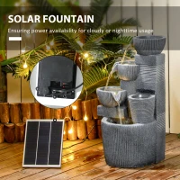Outsunny Solar Powered Outdoor Water Fountain - Dark Grey(m-5)
