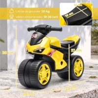 AIYAPLAY Bicicletă fără Pedale Con Muzică Per 18-36 Luni, Galben(m-3)