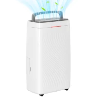 HOMCOM 16L/Day Dehumidifier with Activated Carbon Air Filter, Continuous Drainage, 5.5L Water Tank, 24H Timer, Humidity Light, Dehumidifier for Home Damp, Bedroom, Condensation, Mould, Laundry Drying(m-11)