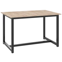 HOMCOM Masă de Dining Extensibilă pentru 4-6 Persoane Stil Industrial din Lemn și Oțel, 120-160x80x75.5 cm(m-1)