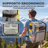 PawHut Trasportino per Cani e Gatti con Ruote, Manico Telescopico, 2 Finestre in Rete, per Animali Fino a 5 kg, Grigio(m-4)