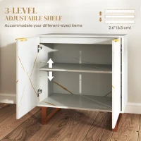HOMCOM Elegant Storage Sideboard - White/Gold-Tone(m-5)