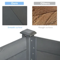 Outsunny Raised Bed for Garden, Wooden Elevated Planter Box with Bed Liner, for Flower Vegetable Herb, Dark Grey(m-4)