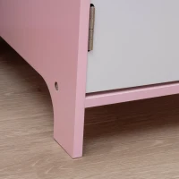 HOMCOM Kids Table and Chair Set w/ Whiteboard - Pink(m-8)
