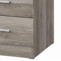 HOMCOM Cómoda de 6 Cajones Cajonera Alta para Dormitorio con Antivuelco 40x40x110 cm Gris Claro(m-13)