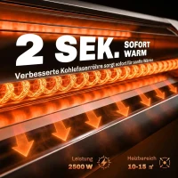 Outsunny Infrarood Terrasverwarmer 2500W met Touchbediening, Afstandsbediening, 3 Warmtestanden en Verstelbare Standaard(m-4)