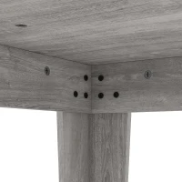 HOMCOM Dining Table for 4, 80L x 80W x 75Hcm, Modern Square Kitchen Table with Wood Effect Tabletop, Grey Wood Effect(m-10)