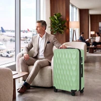 HOMCOM 77cm 98L Suitcase, Lightweight ABS Hard Shell Carry On Luggage with TSA Lock, Spinner Wheels, Telescopic Handle, Green(m-8)