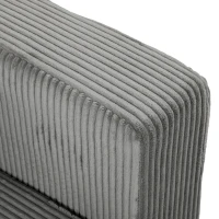 HOMCOM Sofá de 2 Plazas Tapizado en Pana con Asiento Ancho y Profundo y Patas de Madera 170x80x82 cm Gris Claro(m-6)