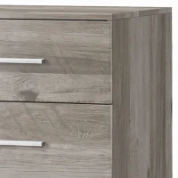 HOMCOM Cómoda de 6 Cajones Cajonera Alta para Dormitorio con Antivuelco 40x40x110 cm Gris Claro(m-11)