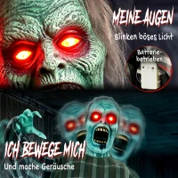 HOMCOM Animowany zombie na Halloween w naturalnej wielkości, 170 cm, z aktywacją dźwiękiem i dotykiem, straszna dekoracja(m-4)