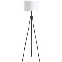 HOMCOM Lámpara de Pie con Trípode Metálico y Pantalla de Tela Diseño Elegante y Clásico Ø37x152 cm para Hogar u Oficina(m-12)