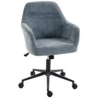 HOMCOM Chaise Bureau Ergonomique, Fauteuil de Bureau en Chenille avec Hauteur Réglable, Fonction Bascule, Bleu(m-1)