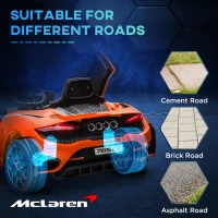 AIYAPLAY McLaren 765LT Licensed 12V Kids Electric Ride on Car with Butterfly Doors, Remote Control, Transport Wheels, Orange(m-7)