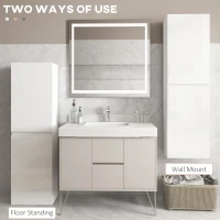 kleankin Bathroom Storage Unit, Tall Bathroom Cabinet with 2 Cupboards and Adjustable Shelves, White(m-5)