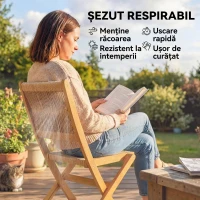 Outsunny 2 Scaune de Grădină Pliabile din Ratan PP, Bej(m-4)