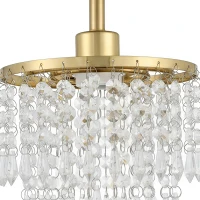 HOMCOM Crystal Ceiling Light with 57 Crystal Strands, Ceiling Light with Mounting Plate for Hallway, Gold Tone(m-11)