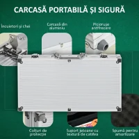 SPORTNOW Set Poker pentru 7-8 Jucători cu 300 de Jetoane, 2 Pachete de Cărți și 5 Zaruri, din Aluminiu și Poliester(m-6)
