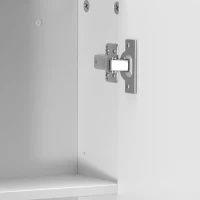HOMCOM Armario de Baño de Pared Puerta con Cierre Suave Estante Ajustable para Cocina Lavadero 30x14x50 cm Blanco(m-14)