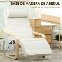 HOMCOM Sillón Salón con Masaje y Calefacción de Lino Reposapiés Ajustable Respaldo Alto Reposacabezas Control Remoto Bolsillo(m-7)