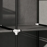 HOMCOM Clothes Storage Organiser with Hanging Rail, Shelves, Portable Wardrobe, Foldable Fabric Wardrobe, Dark Grey(m-11)