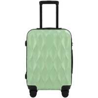 HOMCOM 56cm 41L Suitcase, Lightweight ABS Hard Shell Carry On Luggage with TSA Lock, Spinner Wheels, Telescopic Handle, Green(m-15)