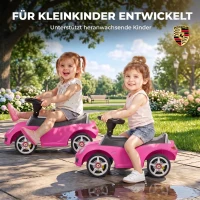 AIYAPLAY Porsche loopauto voor kinderen met claxon, verlichting en motorgeluiden, 18-36 maanden, roze(m-6)