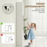 HOMCOM Coluna Estreita para Casa de Banho com 2 Portas e 2 Prateleiras Abertas, Ideal para Espaços Pequenos, 30x24x170 cm, Branco(m-7)
