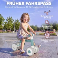 AIYAPLAY Opvouwbare kinderloopfiets met stille EVA-wielen en verstelbaar zadel, 1-2 jaar, blauw(m-4)