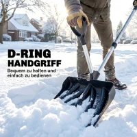 Outsunny Sneeuwschuiver 45 cm breed, kunststof sneeuwschep met ergonomische extra handgreep, aluminium steel en metalen rand(m-5)