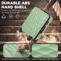 HOMCOM 77cm 98L Suitcase, Lightweight ABS Hard Shell Carry On Luggage with TSA Lock, Spinner Wheels, Telescopic Handle, Green(m-4)