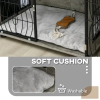 PawHut Indoor Dog Crate Furniture End Table w/ Plush Washable Cushion, Lockable Door, for Medium Dogs(m-6)