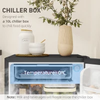 HOMCOM 91 Litre Freestanding Under Counter Fridge Freezer, Small Fridge with Chiller Box, Adjustable Thermostat, 47.5cm Wide, Silver Tone(m-5)
