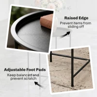 Outsunny Steel Removable Tray Top Garden Table - Black(m-6)