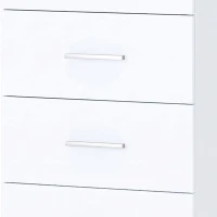 HOMCOM Cómoda de 6 Cajones Cajonera Alta para Dormitorio con Antivuelco 40x40x110 cm Blanco(m-11)