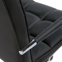 HOMCOM Chaise de bureau fauteuil manager pivotant hauteur réglable revêtement synthétique capitonné noir(m-9)