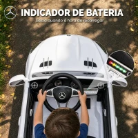 AIYAPLAY Carro Elétrico Infantil Mercedes-Benz SL500 12 V com Telecomando 2,4 GHz, 2 Motores e Suspensão, Branco(m-7)
