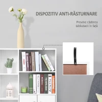 Homcom Biblioteca Alba 80×23,5×118 cm – Lemn cu Picioare din Pin(m-6)