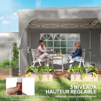 Outsunny Tonnelle de jardin 3 x 6 m pop up tente pliante réglable en hauteur imperméable protection UV50+ gris(m-8)