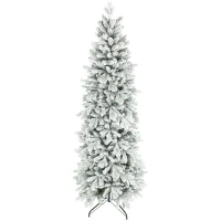 HOMCOM 7ft Flocked Artificial Christmas Tree(m-1)