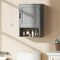 HOMCOM Bathroom Cabinet, Wall Mounted Storage Cabinet with Adjustable Shelves, 40 x 20 x 60 cm, Grey(m-10)
