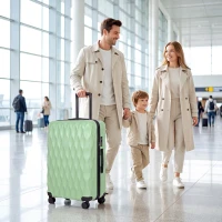 HOMCOM 77cm 98L Suitcase, Lightweight ABS Hard Shell Carry On Luggage with TSA Lock, Spinner Wheels, Telescopic Handle, Green(m-9)