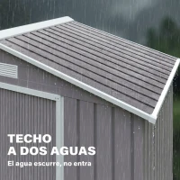 Outsunny Caseta de Jardín 213x130x185 cm Cobertizo Metálico de Exterior para Almacenamiento de Herramientas Gris(m-7)