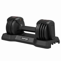 SPORTNOW Mancuerna Ajustable 11 kg Set 5 en 1 con Sistema Ajuste Rápido Bloqueo de Seguridad Agarre Antideslizante y Base(m-11)