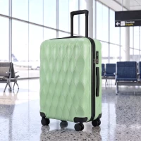 HOMCOM 65cm 64L Suitcase, Lightweight ABS Hard Shell Carry On Luggage with TSA Lock, Spinner Wheels, Telescopic Handle, Green(m-2)
