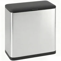 HOMCOM 8L Hanging Kitchen Bin, Rubbish bin with Lid and Removable Inner Bucket for Under Cabinet Door, Under Sink, Office(m-2)