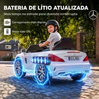 AIYAPLAY Carro Elétrico Infantil Mercedes-Benz SL500 12 V com Telecomando 2,4 GHz, 2 Motores e Suspensão, Branco(m-5)