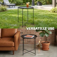 Outsunny Steel Removable Tray Top Garden Table - Black(m-7)