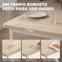 HOMCOM Conjunto de Mesa de Jantar Extensível 120-160 cm e 6 Cadeiras Empilháveis para 4-6 Pessoas, Efeito Carvalho(m-6)